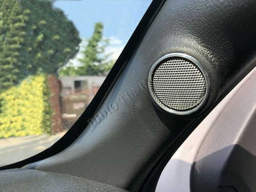 Fits Ford F150 2008-2014 Hochtöner-Lautsprecherringe aus poliertem Aluminium x2 - Picture 4 of 11