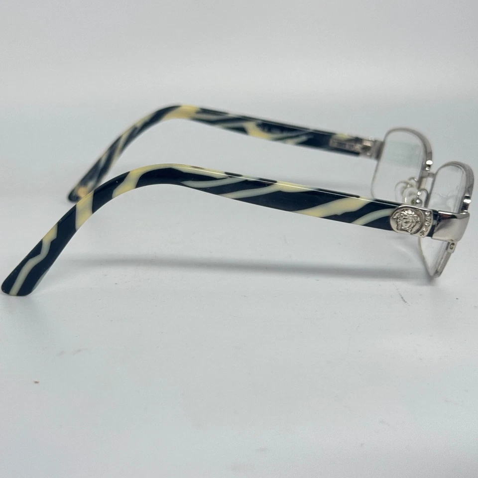 VERSACE Eyeglasses Frames Mod 1185-B 1000 Silver Half Rim 53-17-135 H17169 - Image 4 of 4