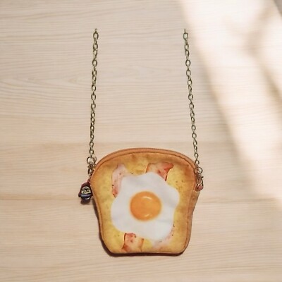 Belgian Boys Fried Egg Bacon Toast Purse Shoulder Bag Crossbody Handbag Novelty