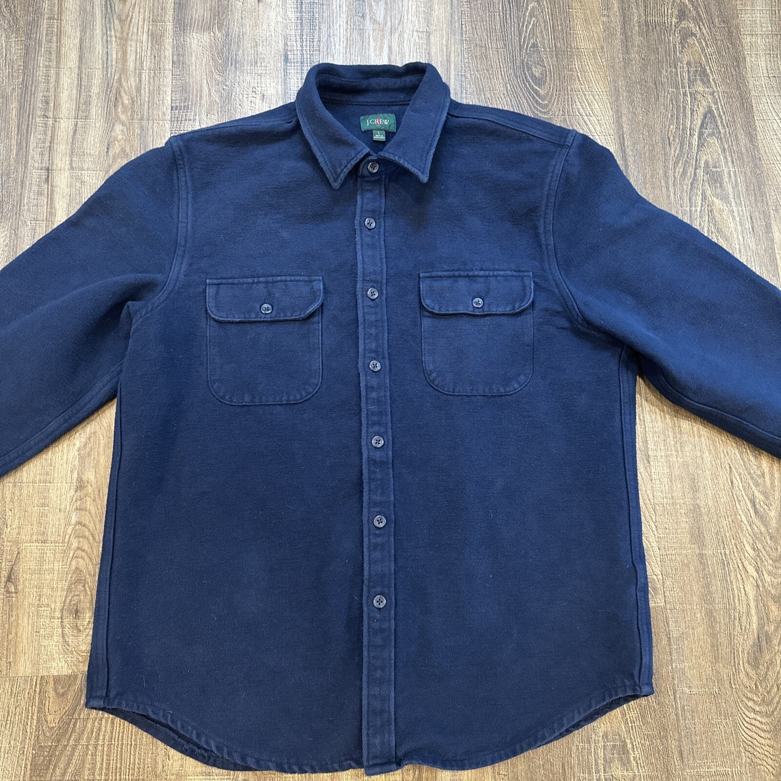 J Crew heavyweight chamois workshirt navy large eBay