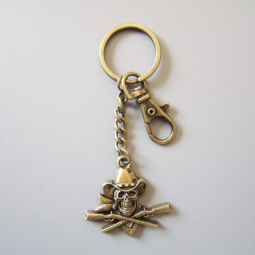 Western Jewelry Cowboy Skull Bronze Plated Key Ring  - Picture 1 of 1