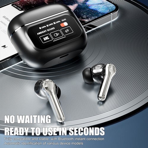 TWS Bluetooth Touch Screen Earbuds Headsets ANC+ENC Wireless Stereo Headphones - Photo 4 sur 18