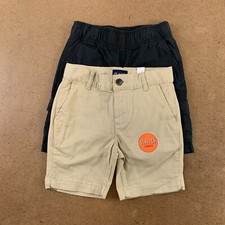 The Children's Place Boy Size 4 Khaki Chino  Washed Black Cargo Shorts Flaw
