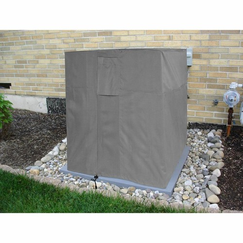 Cubierta de aire acondicionado cuadrado protector exterior gris - Imagen 2 de 10