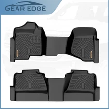 Floor Mat for 2007-2013 Silverado Sierra 1500 Crew Cab Anti-Slip TPE 3D Liners