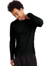 Hanes Tagless Long Sleeve T-Shirt Comfort Cotton Soft Plain Red Tee Mens, S