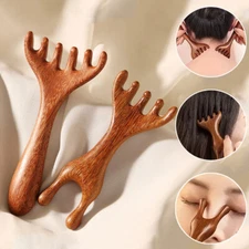 Head Meridian Relax Acupoint Massager Neck Face Massager Acupoint Comb Wooden