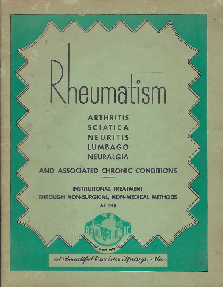 VINTAGE 1950s MISSOURI RHEUMATISM MEDICAL CLINIC BOOK! SEGREGATED TREATMENT! Foto 2 de 4