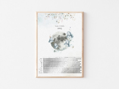 Mondkalender 2023 - Mondphasen - Nordhalbkugel - Vollmond