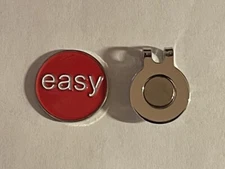  'That Was Easy' EASY Button 1" Coin Style Golf Marker With Bonus Hat Clip