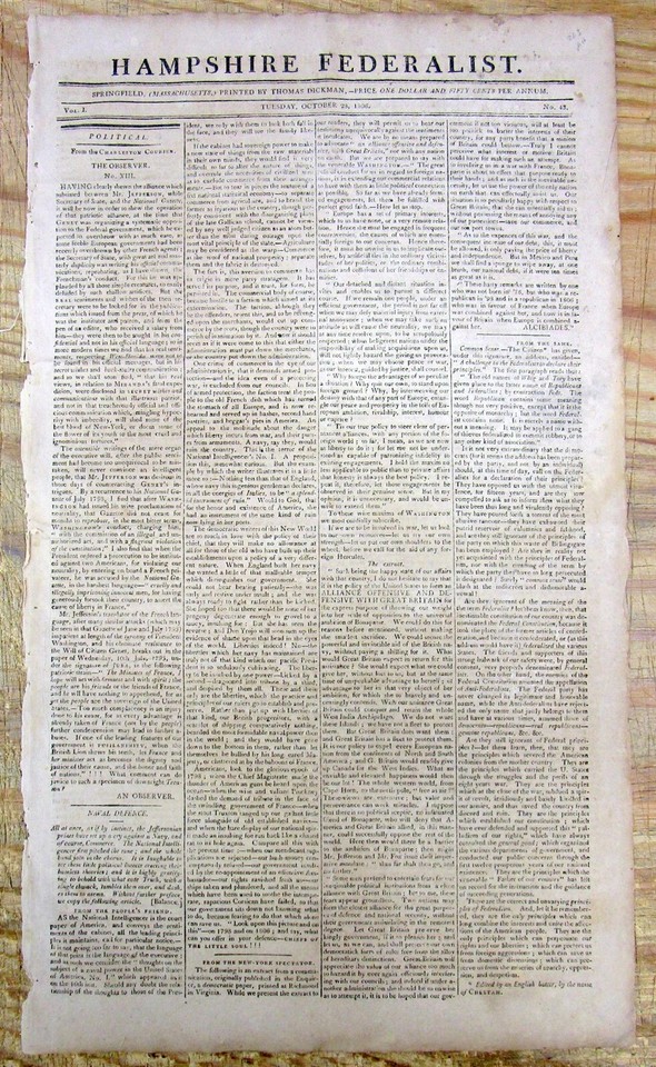 1806 newspaper MONUMENT to ALEXANDER HAMILTON Trinity Church MANHATTAN