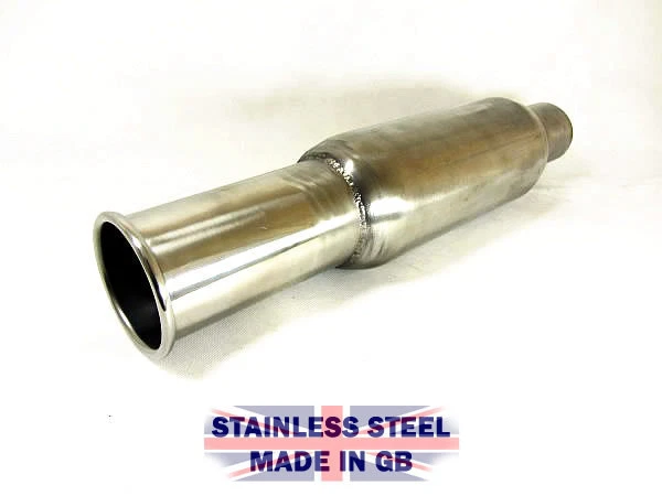 EXHAUST PARTS UK 4" Body Universal Stainless Steel Bomb Exhaust Silencer Back Box tailpipe