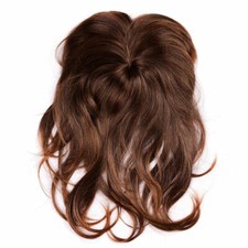 16" Wavy Hairpiece/Toupee Replacement Women Top Synthetic Hair Topper Brown
