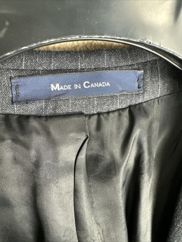 41S Chaps Ralph Lauren 2 Button Wool Sport Coat Dark Gray Pin Stripe Wool NWT - Picture 2 of 13