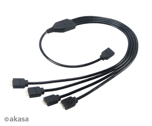 Akasa AK-CBLD04-50BK RGB LED 1-4 Splitter and Extension Cable