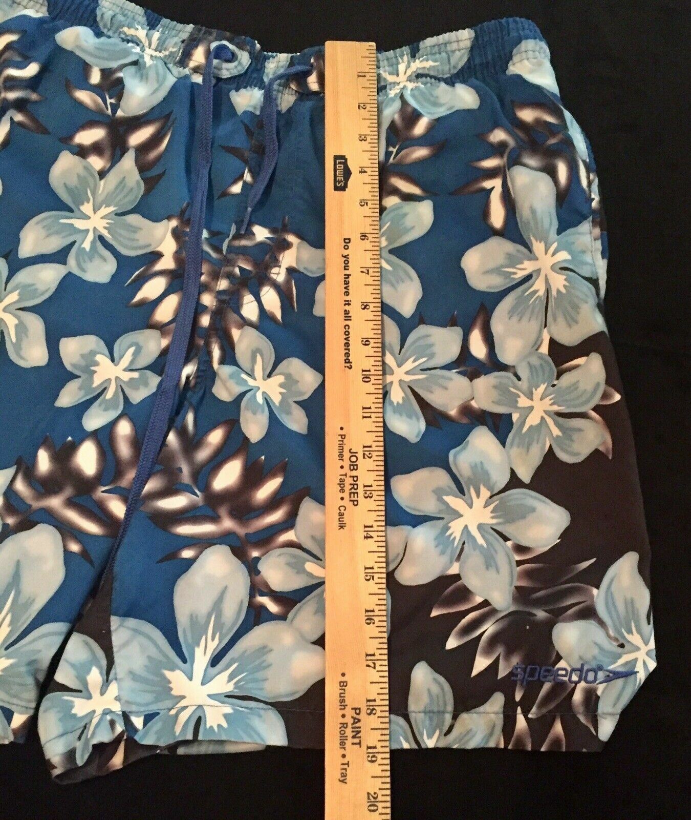 Speedo Men's Blue Floral Hawaiian Swim Trunks Mesh Li… Gem