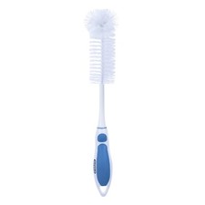 Superio Blue and White Baby Bottle Brush Scrubber Long with Rubber Grip Handle