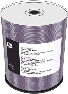 100 Mediarange Rohlinge DVD+R full printable 4,7GB 16x Spindel