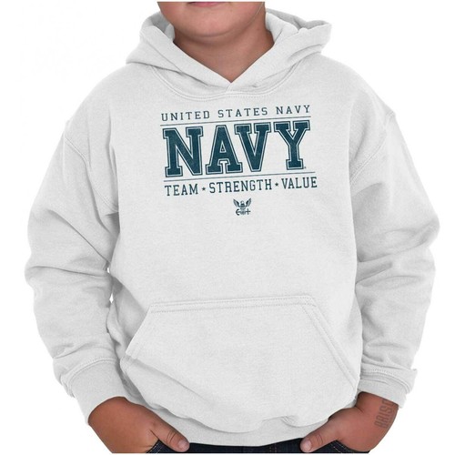 US Navy Anchor Seal Logo Team Strength Value Youth Hooded Sweatshirt Boy or Girl - Picture 10 of 10