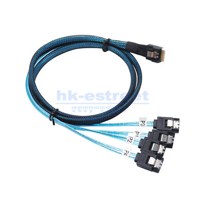 #ad High Quality Internal SlimSAS SFF 8654 4i to 4X SATA Breakout Forward Cable 1M $13.98