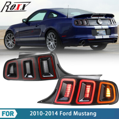 2010-2014 For Ford Mustang Full LED w/ Sequential Tail Lights Black Brake Lamps