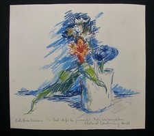  ROLAND LADWIG , 1935 - 2014 . BLUMENSTILLEBEN mit VASE , signiert 89.