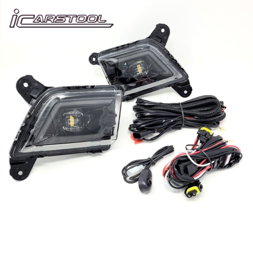 LED Fog Light Kit For 2019-2022 Chevy Silverado 1500 2500 3500 HD DRL Dual Color with Switch Wires