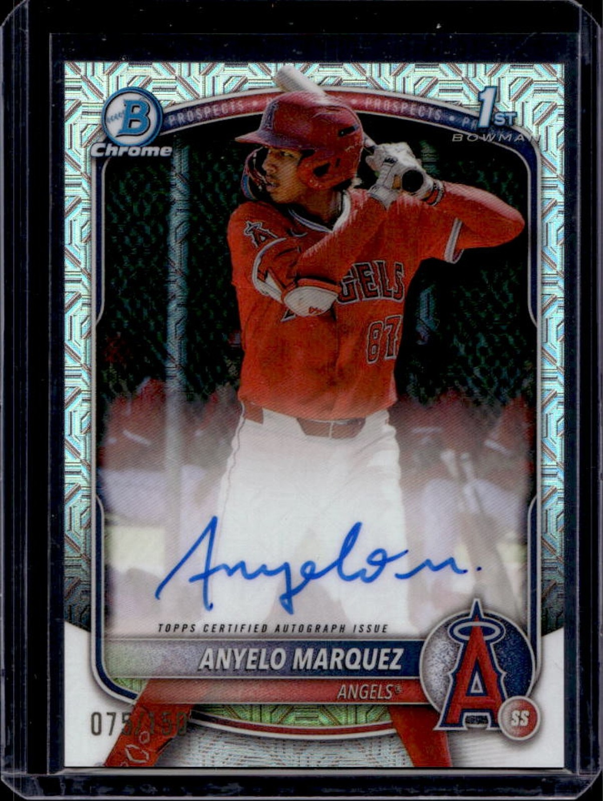 2025 Bowman Chrome Anyelo Marquez Auto HTA Choice Refractor 1st Prospect #/150