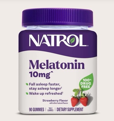 NATROL - MELATONIN 10MG STRAWBERRY FLAVOR GUMMIES - FOR SLEEP SUPPORT - 190 CT