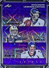 🏈 MANNING Brees ELWAY 2024 Leaf LEGENDS Purple Metal Squares #/15 🔥 MVPs 🏆s