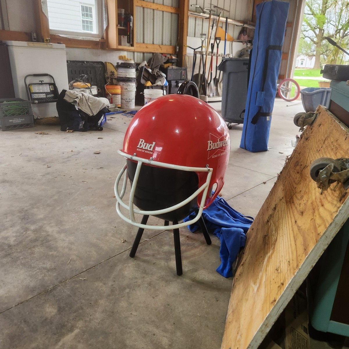 budweiser football helmet speaker Budweiser Football Helmet Grill Red Breweriana Collectible Novelty BBQ