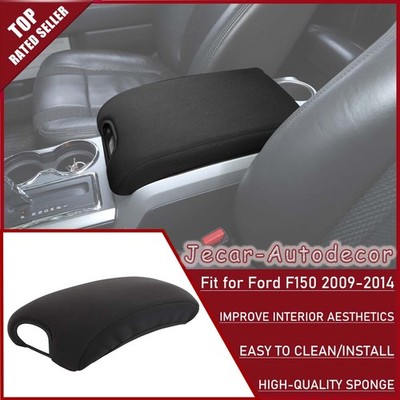 Center Console Cover Armrest Pad Soft Cover Mats Black For 2009-2014 Ford F150