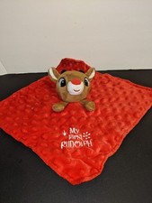 My First Rudolph The Red Nosed Reindeer Baby Lovey Security Blanket Rattle