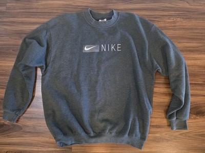 Vintage Nike Spellout Crewneck Sweatshirt Charcoal Gray Size Large Made in USA