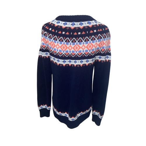 J. Crew Fair Isle Strickpullover mit Rundhalsausschnitt Damen klein blau Wollmischung - Bild 4 von 6