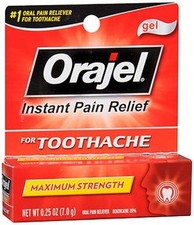Orajel Instant Pain Relief Gel for Toothache, Maximum Strength, 0.25 oz