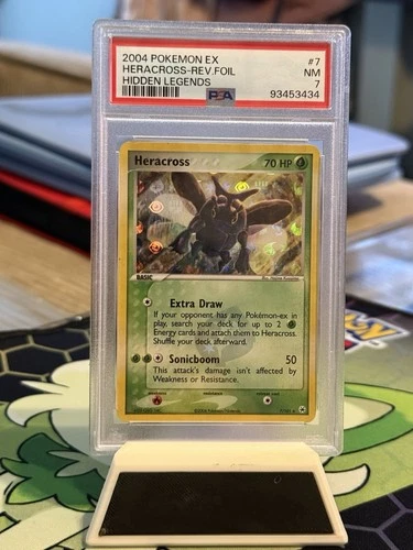 2004 Pokemon Ex Hidden Legends #7 Heracross Reverse Foil PSA 9 MINT