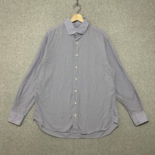 Vintage Gitman Bros. Dress Shirt Mens XL Blue Check Classic Fit Made In USA 90s