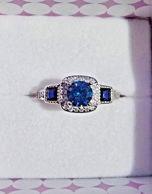 Ryze 925 Sterling Silver Shockwave CZ Halo Ring Sz 9