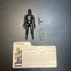 Gi Joe 3.75 Action Figure Snake Eyes 1982 Straight Arms Complete W/File Card L6