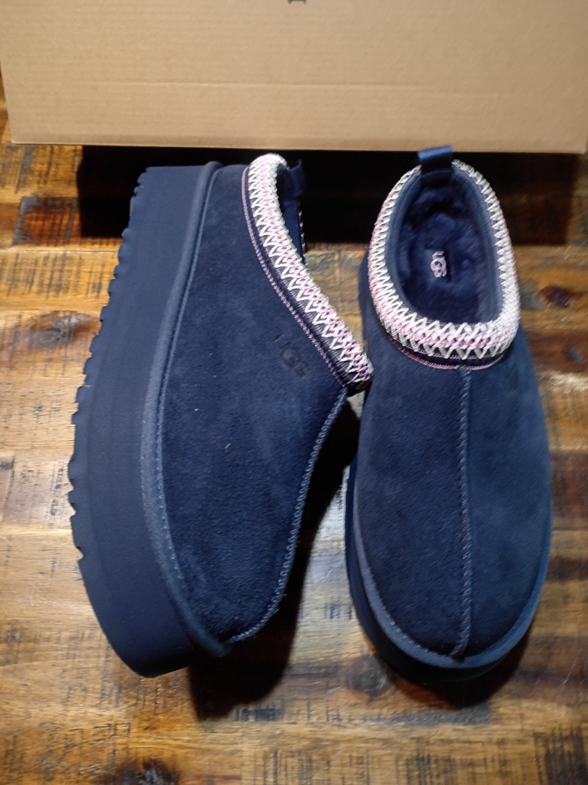 Womens UGG Tazz II Rare Dk Navy Authentic Indoor Outdoor Suede Slipper Sz 10 Nwb image 4