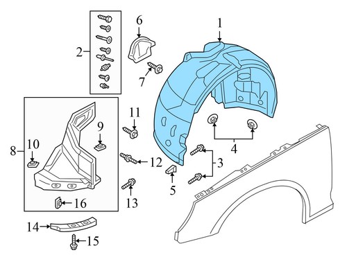2017-2024 AUDI A4 B9 2.0L - Front LEFT Fender Liner / Wheel Housing Cover - 第 3/5 張圖片