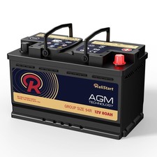 Relistart 12v 80Ah AGM Battery BCI Group 94R Car Battery Automotive Battery