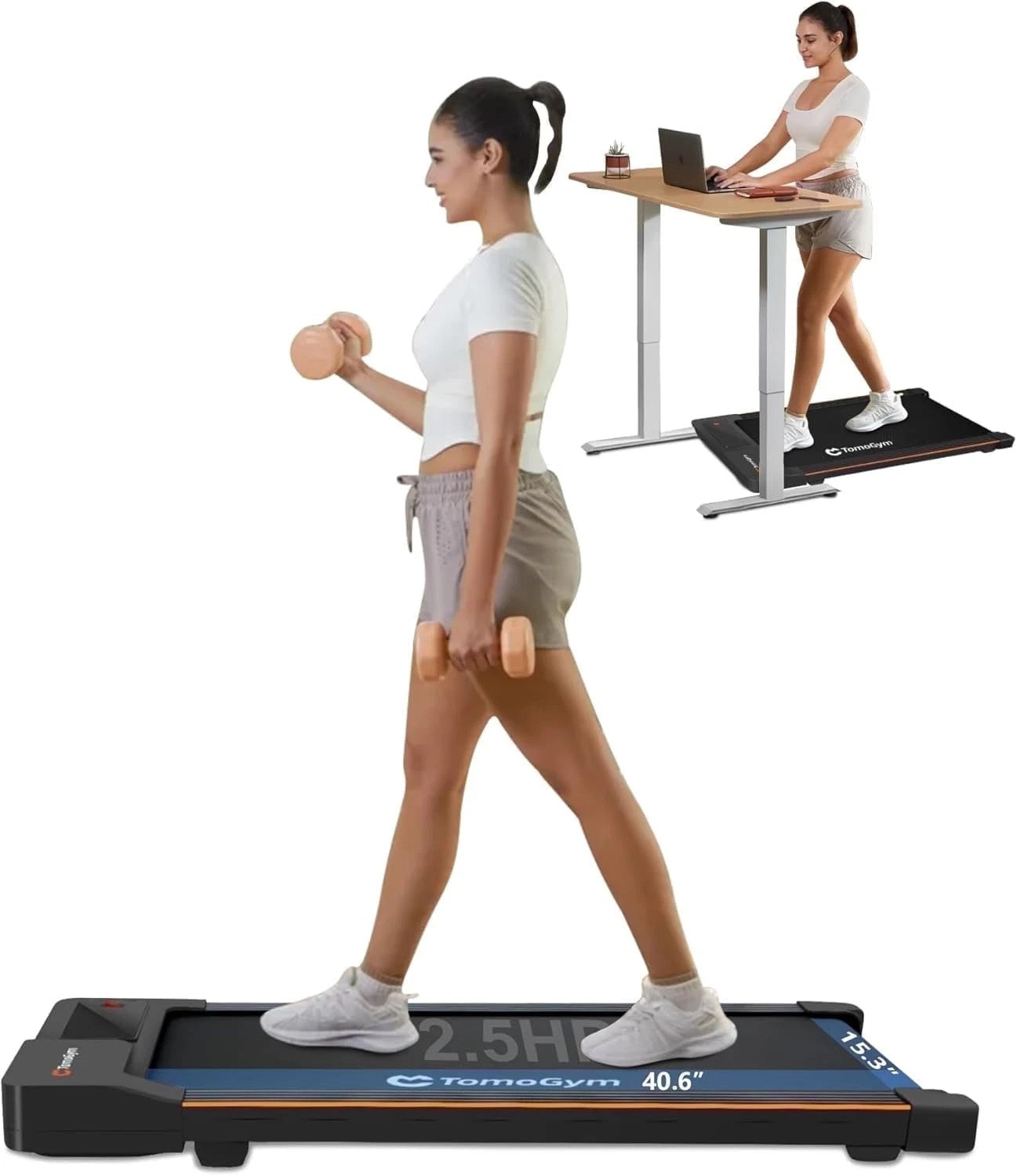 Walking Pad Under Desk Treadmill Quiet 265 LBS Capacity Portable with Remote