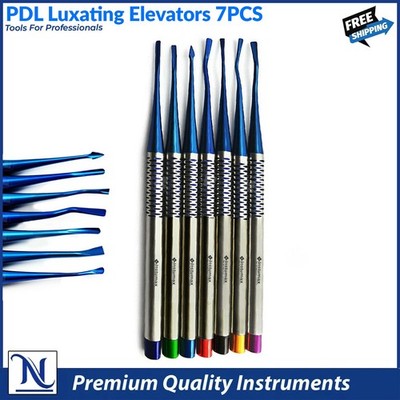 Dental PDL Luxating Root Elevators Set of 7 Precise Periotomes Tips Titanium Lab