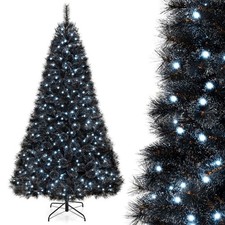 8' Halloween Tree w/ 860 Branch Tips Frosted Pine Needles 450 White LED Lights