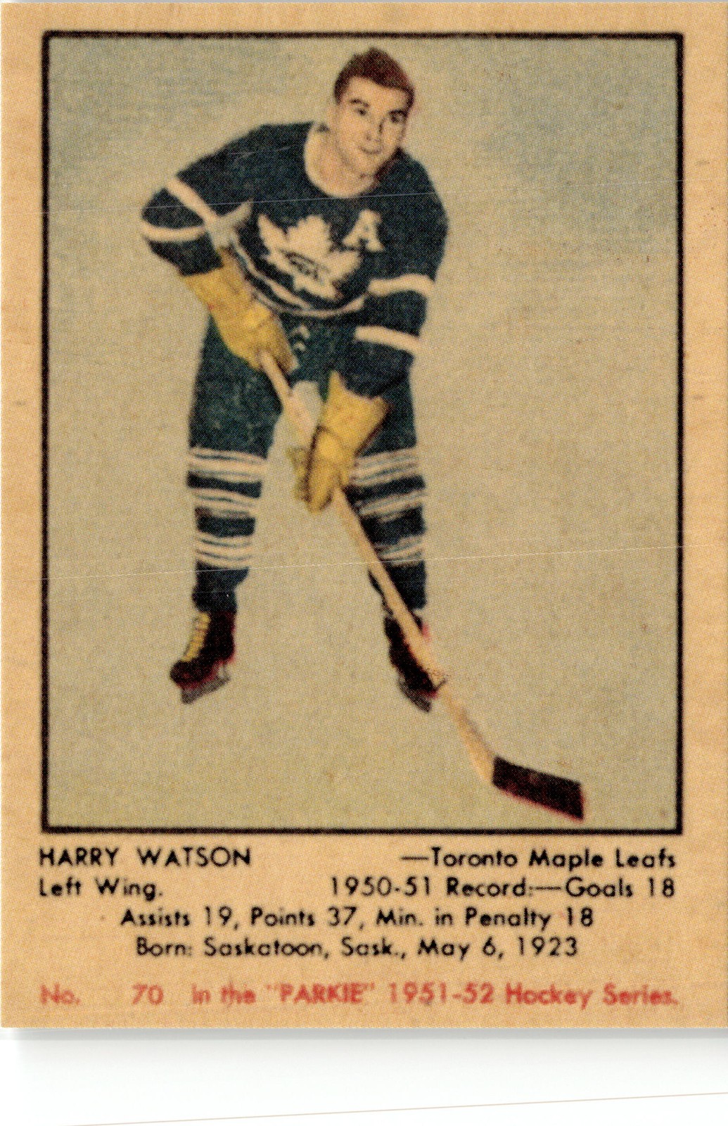 Harry Watson #DPR-11 1993-94 Parkhurst Hockey Parkie Reprints Case Inserts