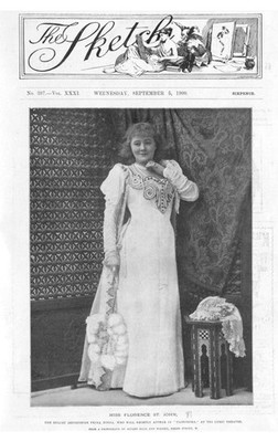 FLORENZ ST JOHN Opernsängerin in ''Florodora'' im Text - Antikdruck 1900