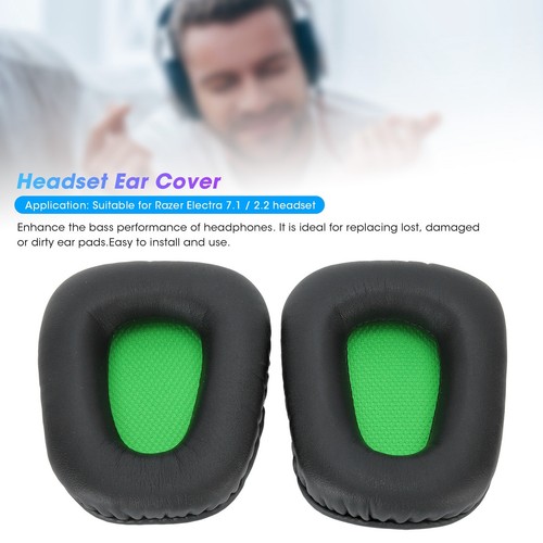 2Pcs Headset Earpad Foam Cover Cushion Green And Black Replacement For SPC - Afbeelding 3 van 12