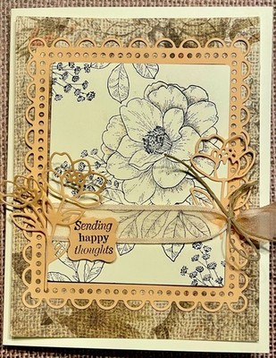 4 Stampin Up!  DIY  Sending Happy Thoughts  Cottage Rose Blush Scallop CARD KIT